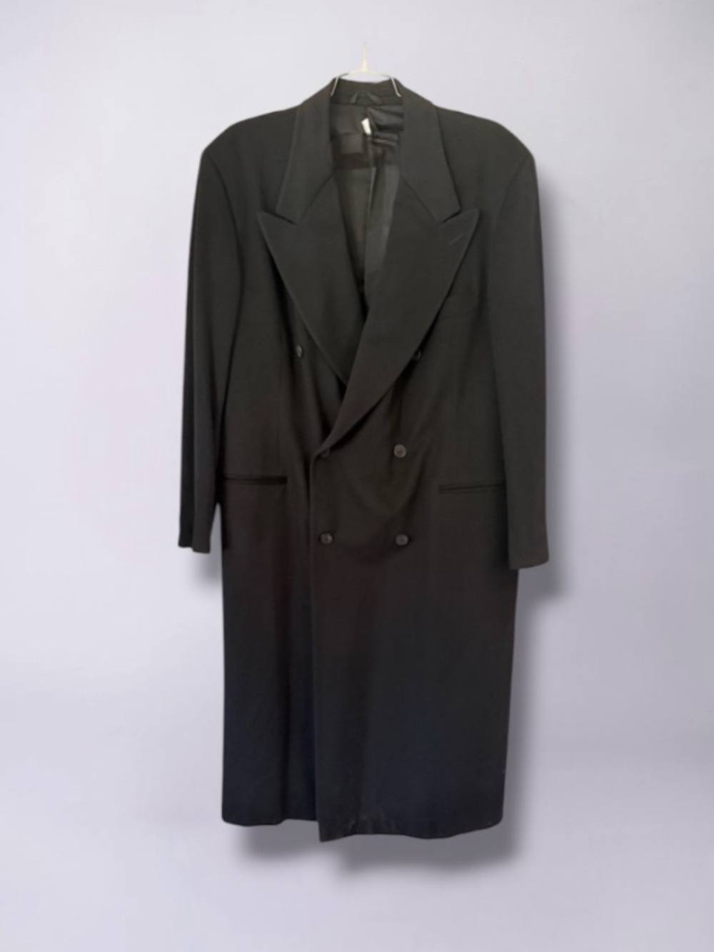 VESTIMENTA LORO PIANA Cashmere Wool Black Long Coat Size ITALY 58 US 48